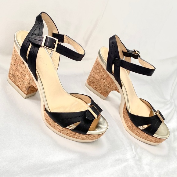 JIMMY CHOO Nemesis Black Leather Buckle Platform Sandal - Picture 11 of 17